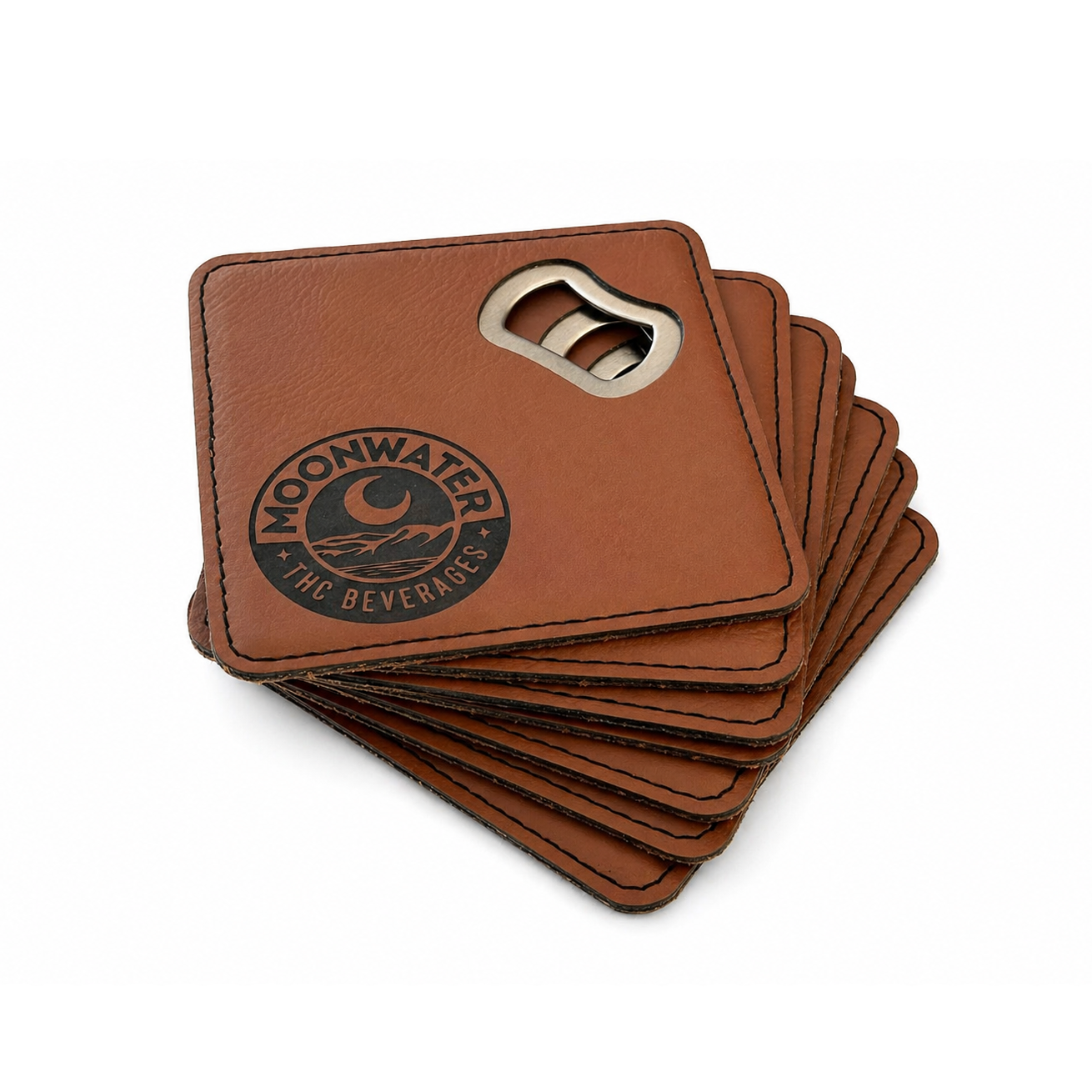 Premium Metal Leather Coasters