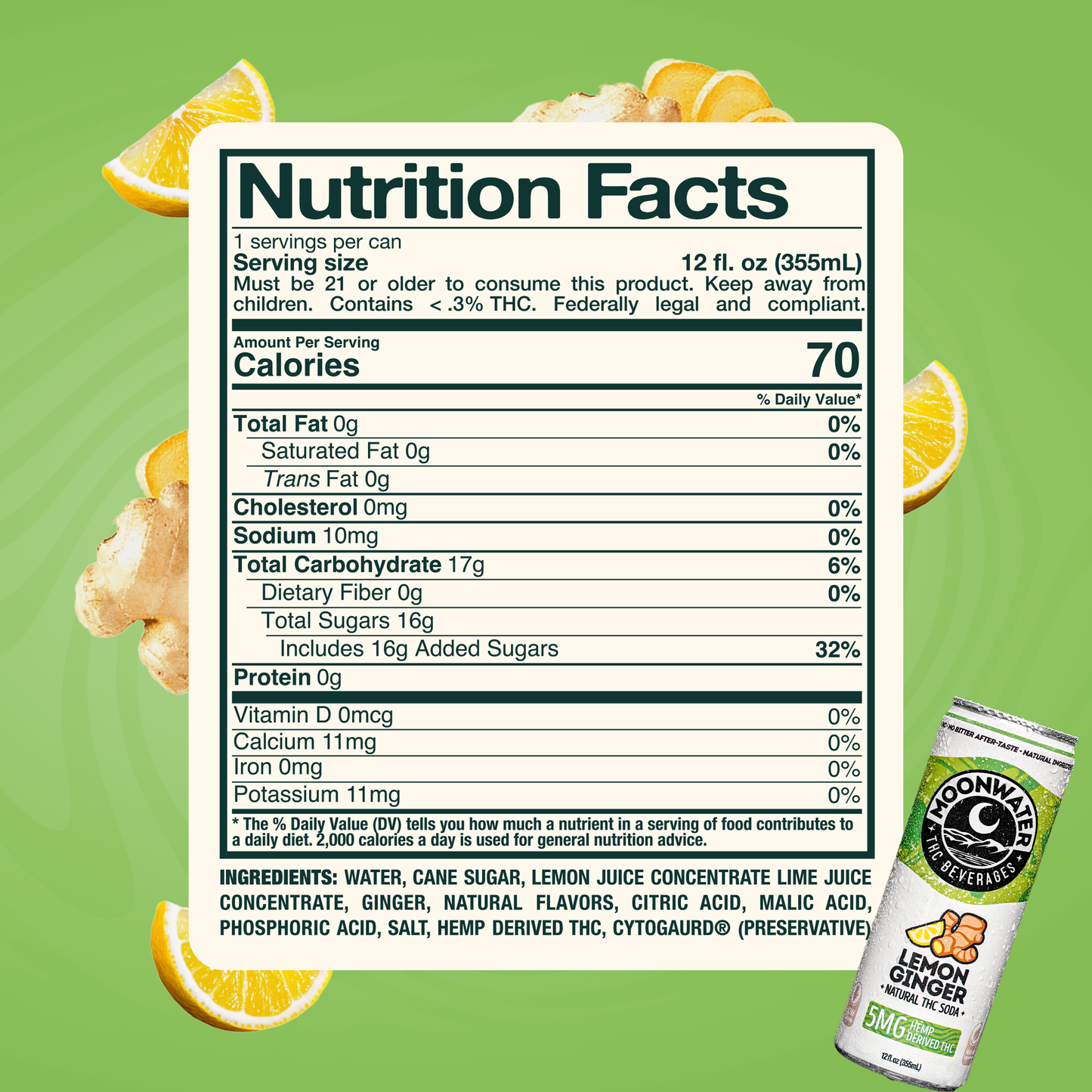 Day Drinker Lemon Ginger – 5MG